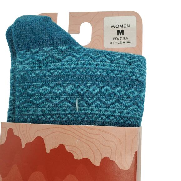 B.Ella 52% Cashmere Wren Crew Socks TEAL Women's 7-9.5 M Cozy Warm Luxury - Picture 2 of 4